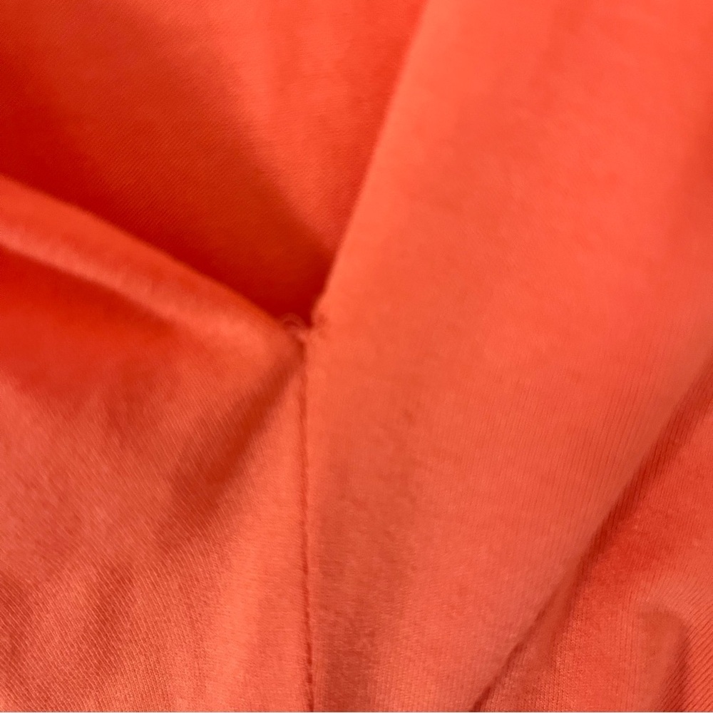 Vince Camuto Women's Side Ruched Orange Cap Sleeve Office Knit Blouse Sz Medium - Picture 12 of 13
